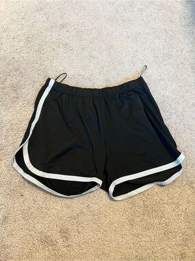 Black White Trim Dolphin Shorts Honey Heart Graphic